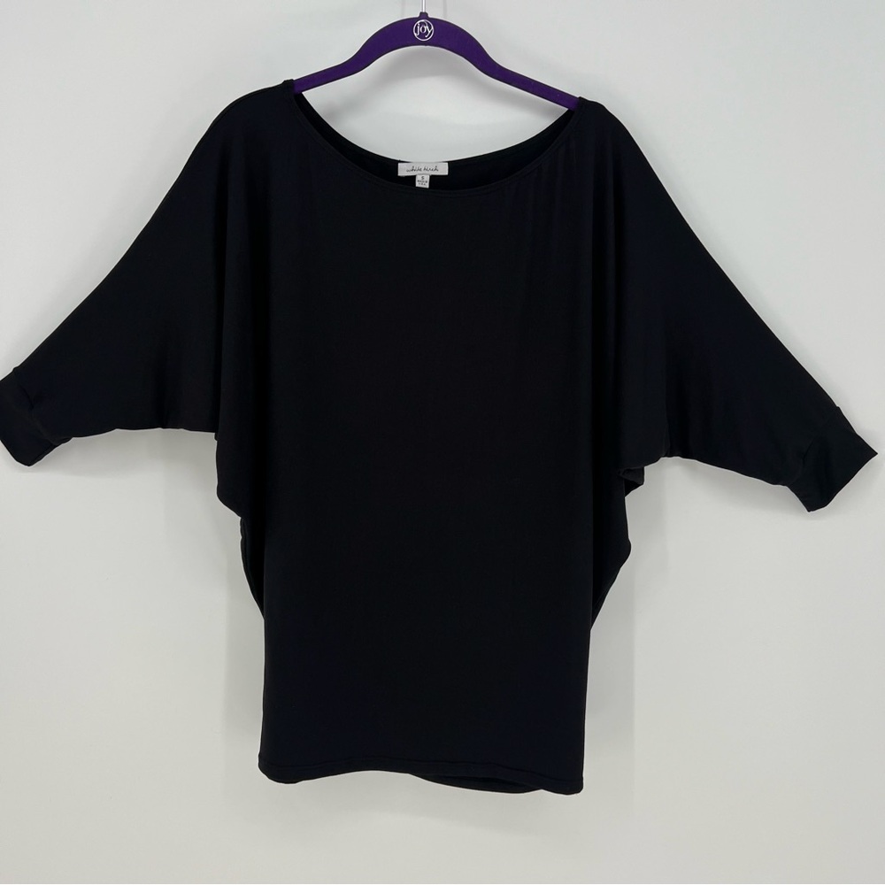 White Birch Top Womens Black With 3/4 Dolman Sleeve Batwing Sleeve Soft Feel NEW - Picture 6 of 8